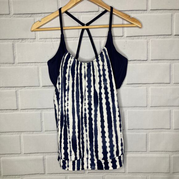 Athleta Wave Break Blousy Tankini Bathing Suit Top Size 34D/DD - Picture 4 of 14